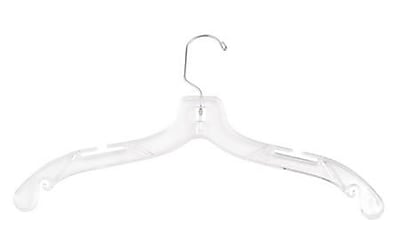 Heavy Weight Pack of 100 NAHANCO 500 Plastic Dress Hanger Clear 17 